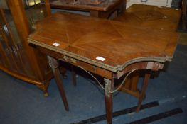 Oak Veneered Brass Edged Foldover Table