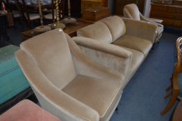 1960's Drop Arm Sofa and Two Armchairs