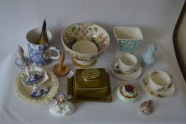 Collection of Pottery; Bowl, Mug, Cheese Dish, Nursery Rhyme Cups, etc.