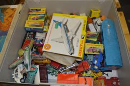 Case Containing Play Worn and Boxed Diecast Vehicles Including; Dinky, Matchbox, etc.