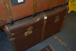 Brown Rexine Covered Traveling Trunk