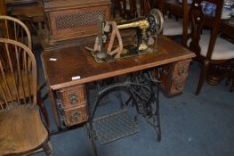 Singer Treadle Sewing Machine on Cast Iron Base