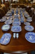 Large Collection Spodes Italian Blue & White Dinnerware