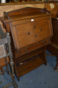 Oak Arts and Craft Bureau with Undershelf