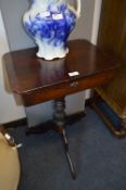 Mahogany Sewing Table on Pedestal Base