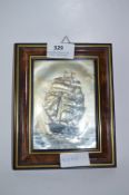 Framed 925 Silver Plaque Sailing Ship