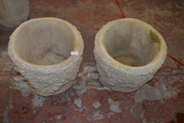 Pair of Decorative Simulated Sandstone Planters