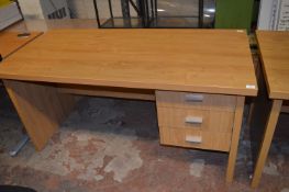 Single Pedestal Medium Cherry Desk with Right Hand Drawer Pedestal