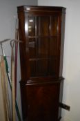 Mahogany Glazed Corner Cabinet