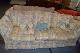 Floral Upholstered Suite; Three Seat and Two Seat Sofas