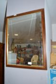 Mahogany Framed Beveled Edge Wall Mirror