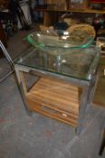 Glass and Chrome Sink Basin Unit with Draw