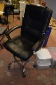High Back Faux Leather Executive Swivel Chair on Chrome Frame