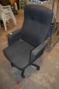 Black Upholstered Office Swivel Armchair