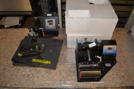 Two Hot Presses for Printing T-Shirts and Caps
