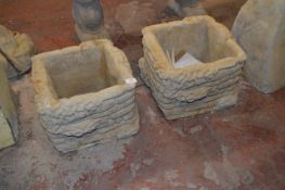 Pair of Square Decorative Planters