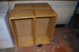 Four Light Oak Open Fronted Bookshelves