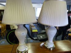 Pair of Pottery Table Lamps with Shades