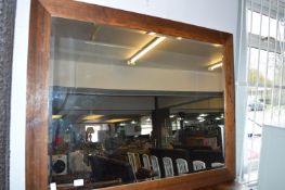 Large Pine Framed Bevelled Edge Wall Mirror