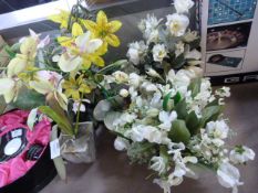 Five Artificial Flowers in Pots