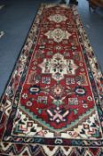 Handmade 100% Wool Indian/Kazak Runner Approx: 336cm x 86cm