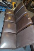*Set of Four Brown Leatherette Highback Dining Chairs