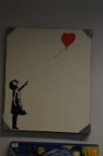 Unframed Printed Banksy Style Canvas 