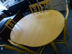 Beech Extending Dining Table and Six Chairs