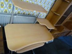 Beech Effect Computer Desk with Upper Shelf