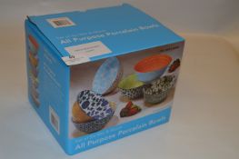 *PORCELAIN BOWLS 6 PIECE SET