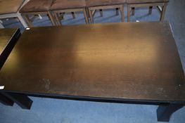 Darkwood Rectangular Coffee Table on Chunky Square Legs