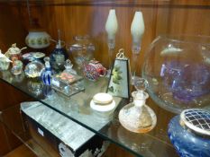 Pottery and Glassware Figurines, Jam Pot, Candlesticks, Paperweights, etc.