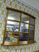 Nine Panel Framed Wall Mirror