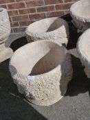 Pair Floral Decorated Planters