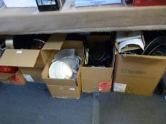 Six Boxes Kitchenware Including Pans, Cutlery, Mixer Bowls, Scales, etc.