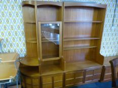 Teak Wall Three Section Wall Unit