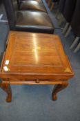 Malaysian Teak and Brass Inlaid Games Table