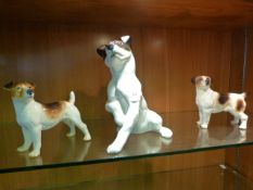 Large Pottery Figurine of a Dog and Two Others