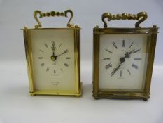 Two Brass Cased Quartz Carriage Clock