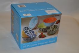 *PORCELAIN BOWLS 6 PIECE SET