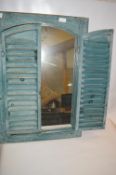 Decorative Mirror Enclosed by Louver Doors