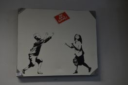 Unframed Printed Banksy Style Canvas 