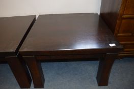 Darkwood Square Side Table with Chunky Legs