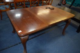 Mahogany Wind Out Dining Table on Cabriole Legs
