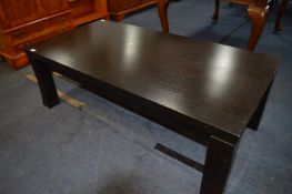 Dark Oak Rectangular Coffee Table on Square Chunky Legs