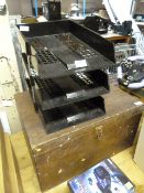 Toolbox Containing Engineering Books and a Three Tier Desktop Filing Shelf