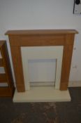 Oak Veneered Fire Surround with Cream Hearth