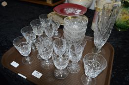 Tray Lot of Cut Glass Drinking Glassware