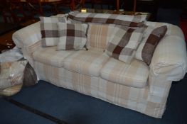 Two Seat Check Patterned Sofa with Loose Covers and Cushions