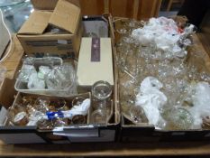 Two Boxes Containing Various Drinking Glassware